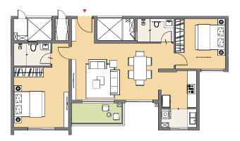 2 Bed Home Floor Plan