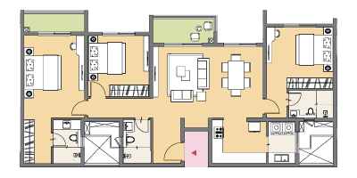 3 Bed Home Floor Plan
